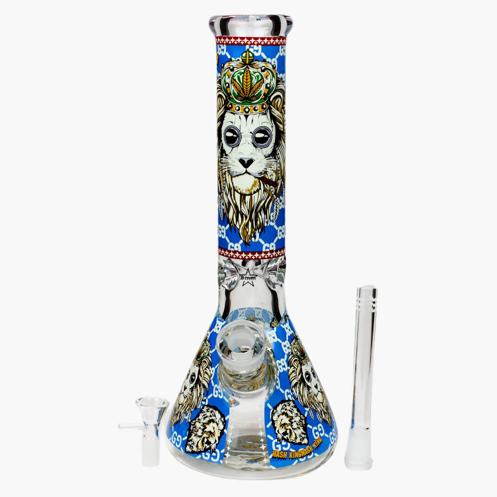 14" Hash King Glow In The Dark 9mm Glass Bong