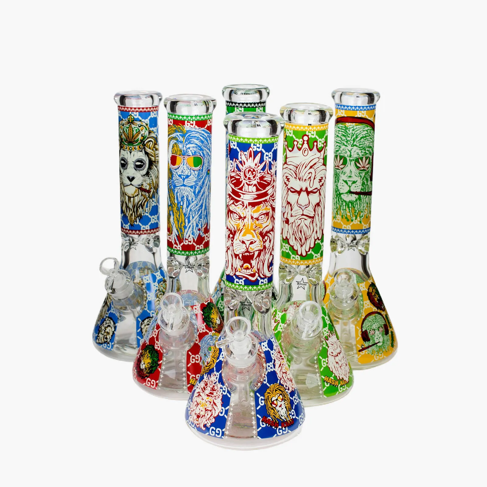 14" Hash King Glow In The Dark 9mm Glass Bong