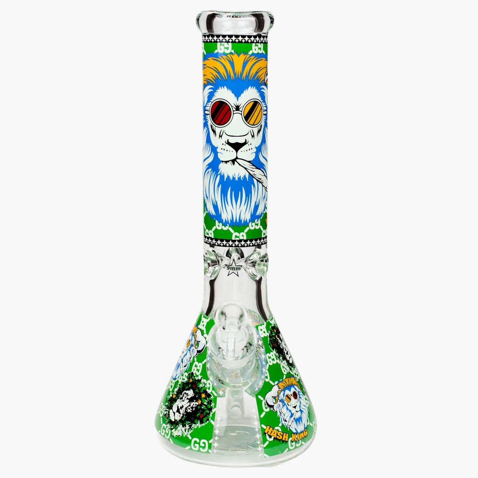 14" Hash King Glow In The Dark 9mm Glass Bong