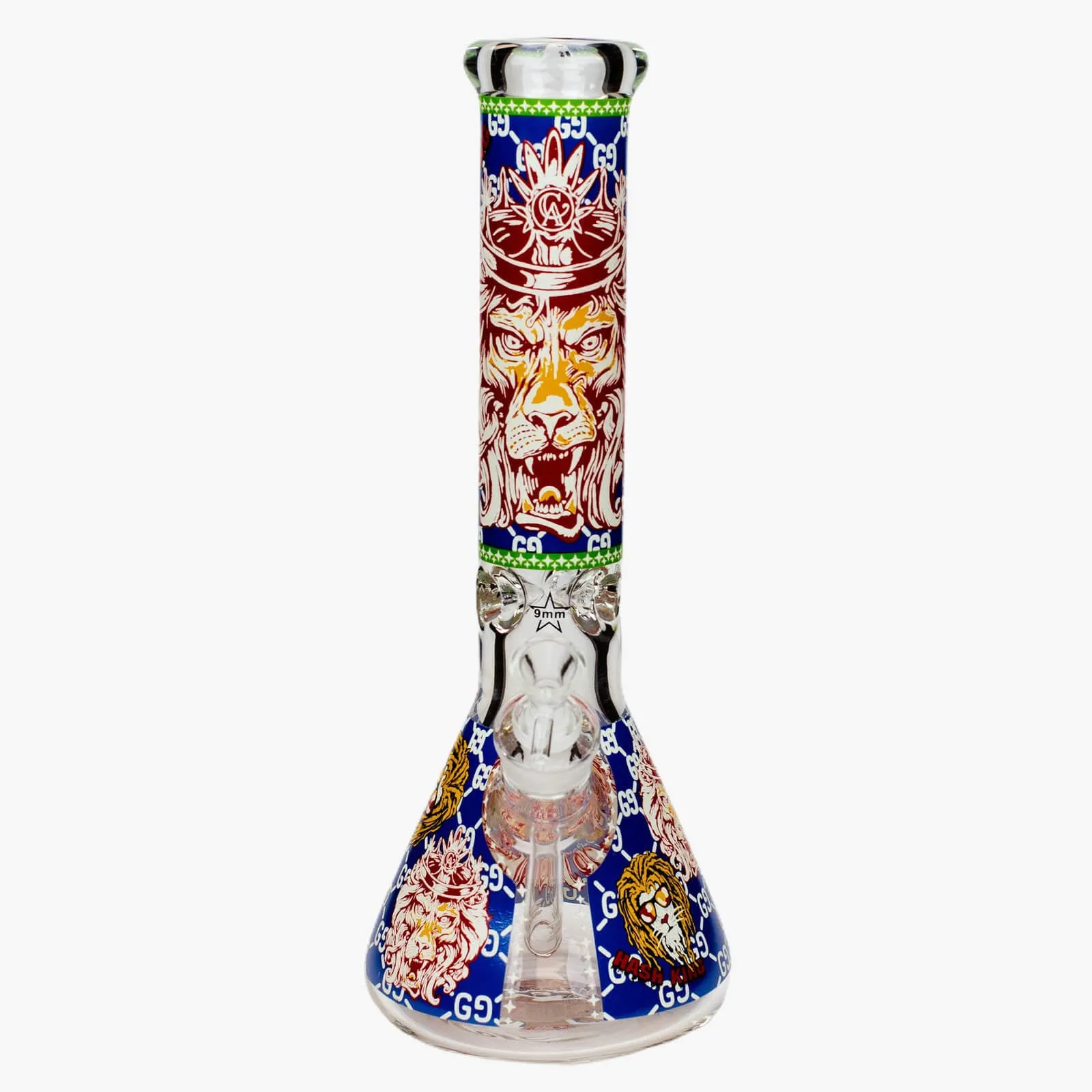 14" Hash King Glow In The Dark 9mm Glass Bong