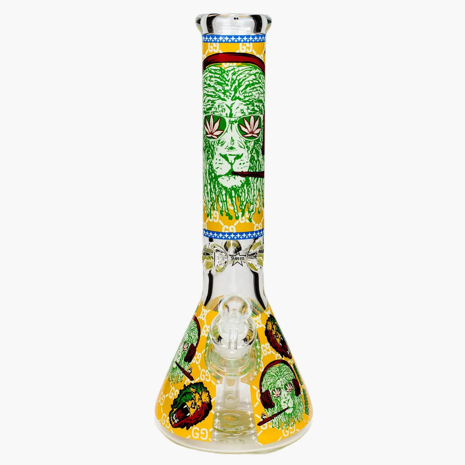 14" Hash King Glow In The Dark 9mm Glass Bong