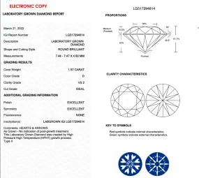 1.57CT Round D VS2 IDEAL 3EX NONE (H&A) - LG517294614