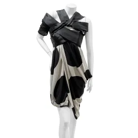 2008 Chiffon and Silk Asymmetrical Polka Dot Dress