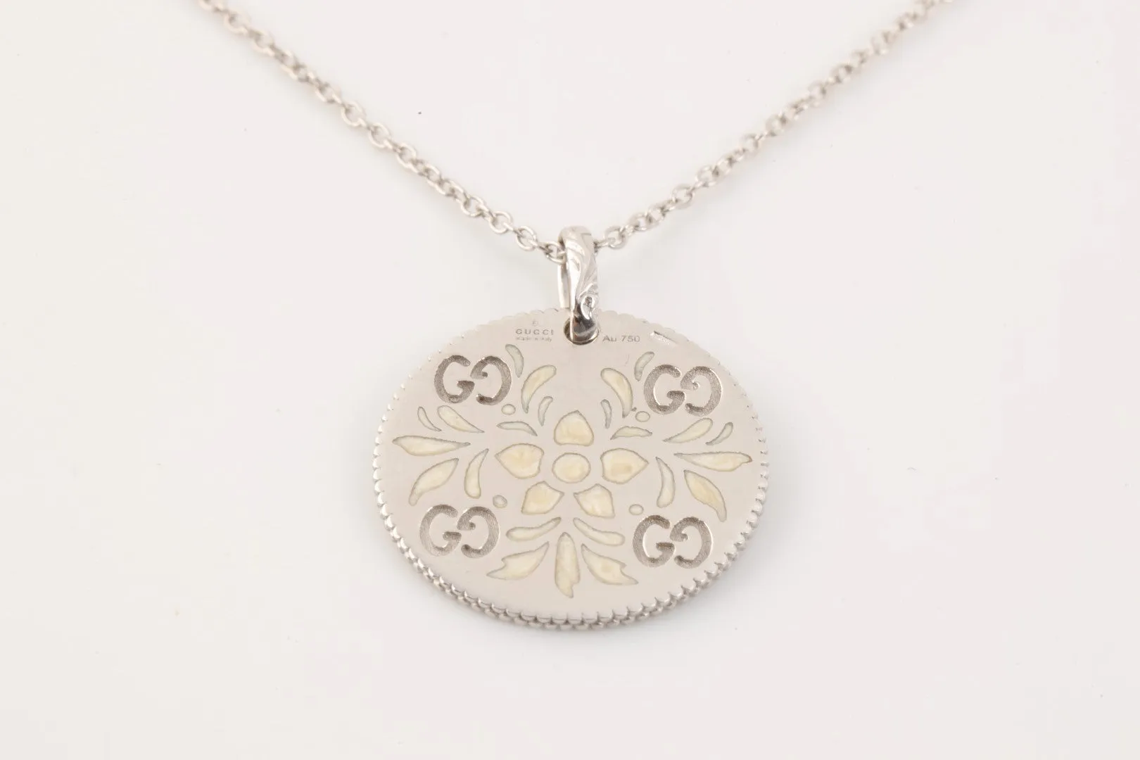 20" Gucci 18k White Gold Icon Blooms Necklace (7.75g.)