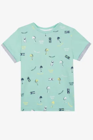 3pommes Baby Boy Light Green Tee (Size 3/6M left)