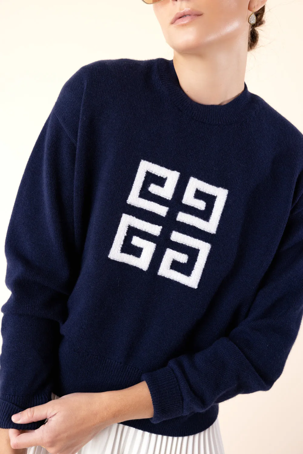 4G Sweater - Navy White