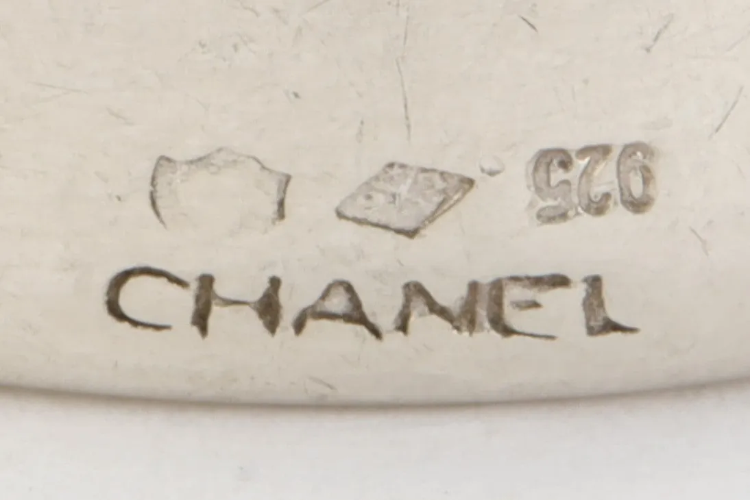 925 Silver Chanel Letters Ring Size 6 (17.87g.)