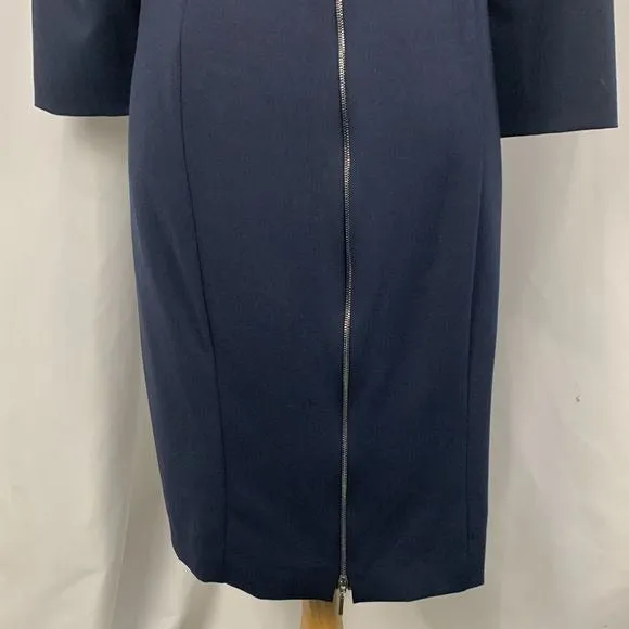 Armani Collezioni Navy Drape Neck MIDI Dress