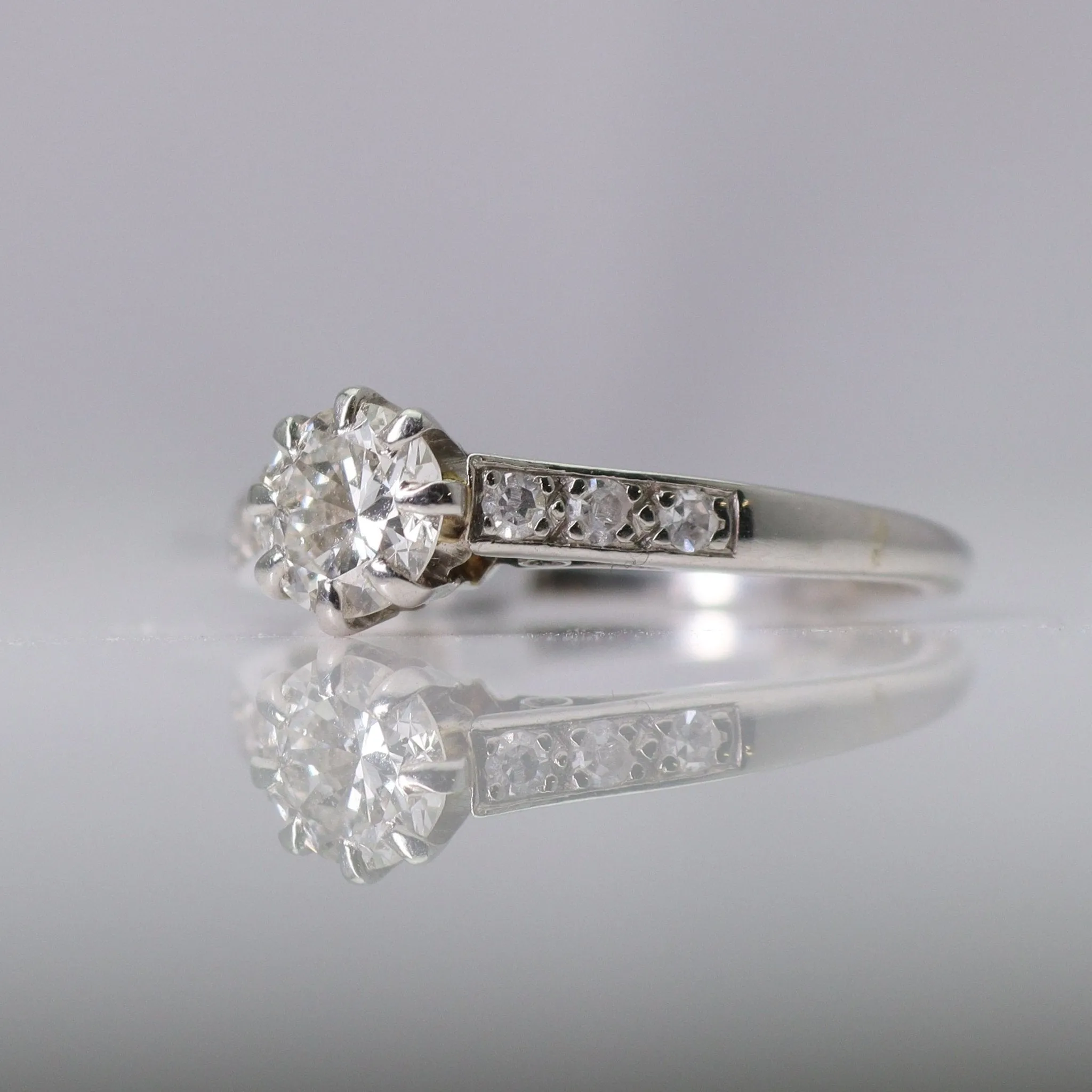 Art Deco Platinum .45 carat Diamond Solitaire Ring