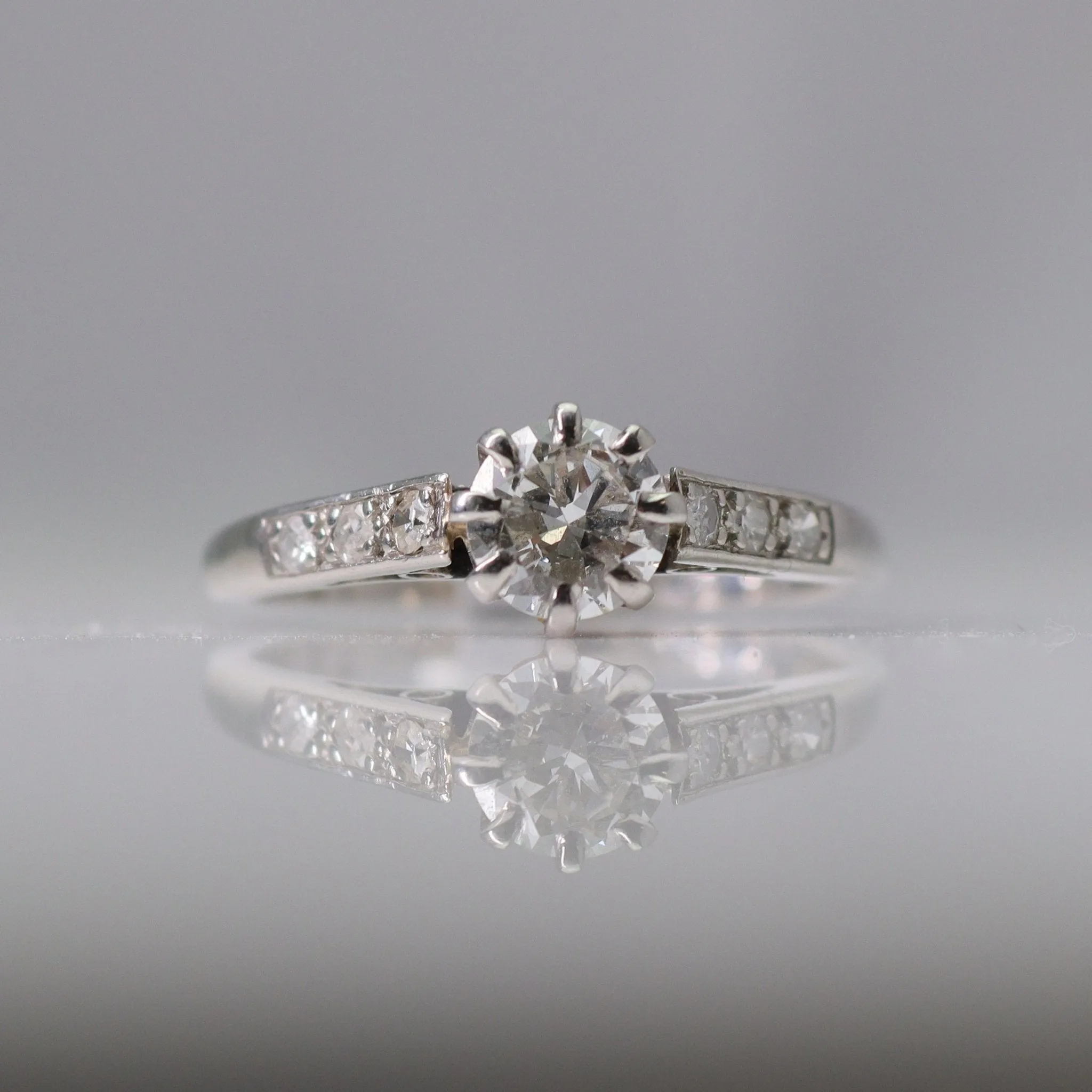 Art Deco Platinum .45 carat Diamond Solitaire Ring