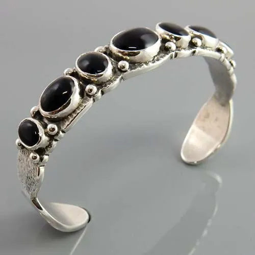 Black Onyx Sterling Silver Cuff Bracelet