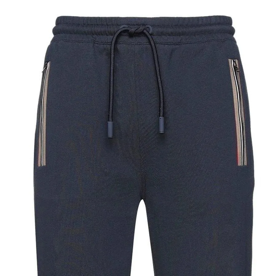 BURBERRY 'BARNS' CUFFED NAVY SWEAT PANTS