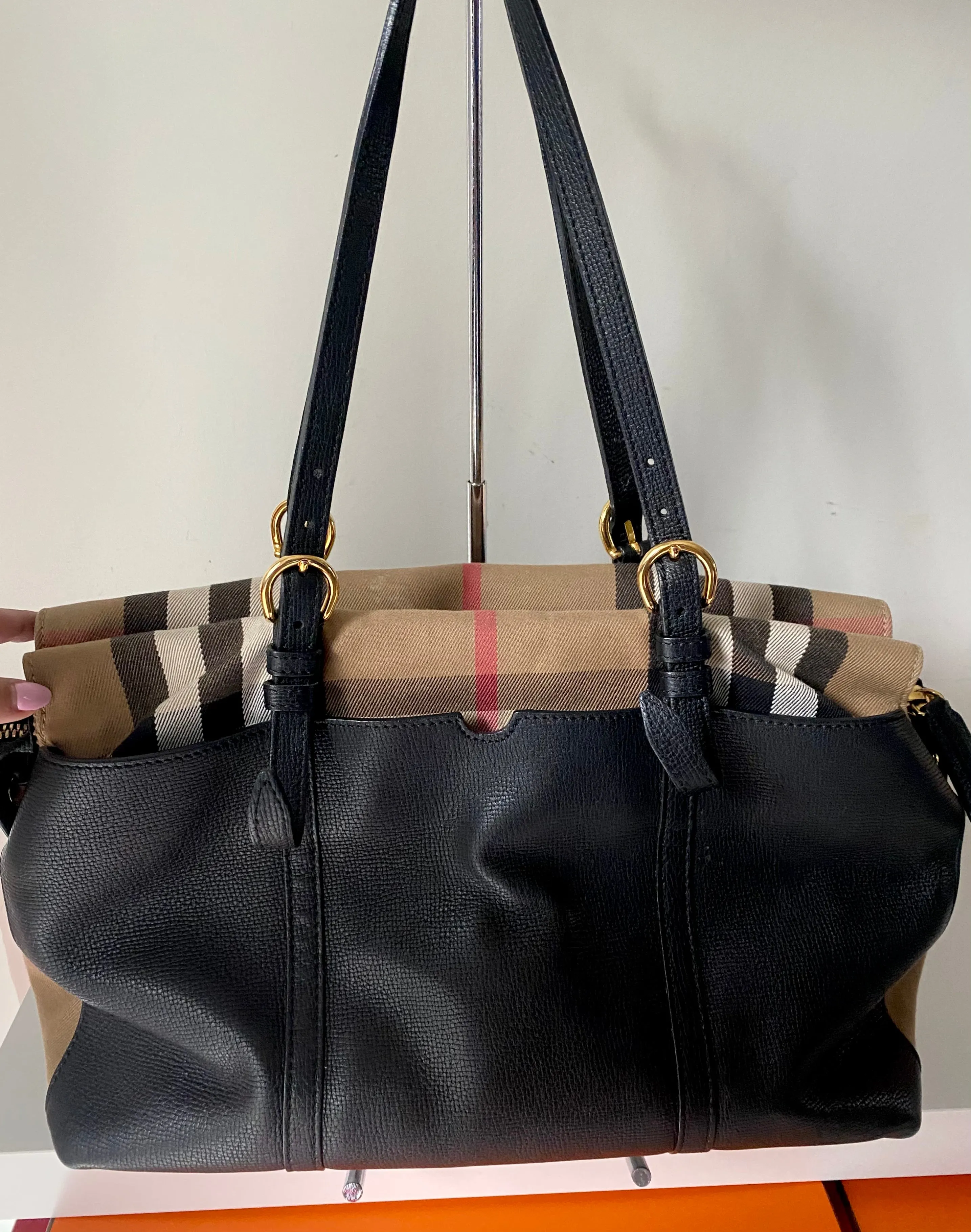 Burberry house check weekender bag