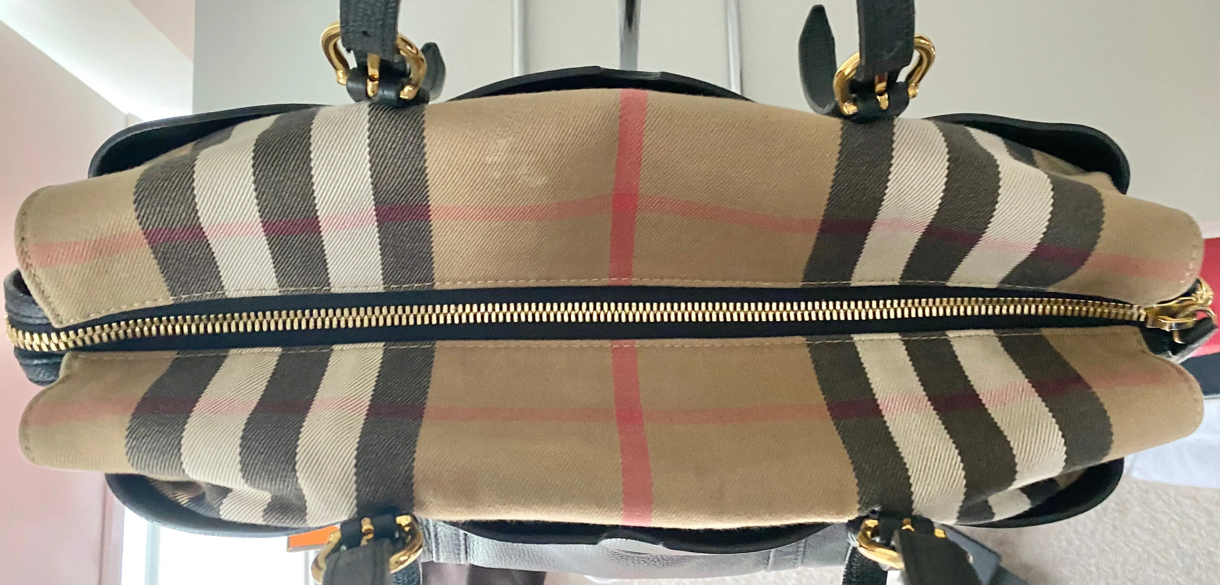 Burberry house check weekender bag