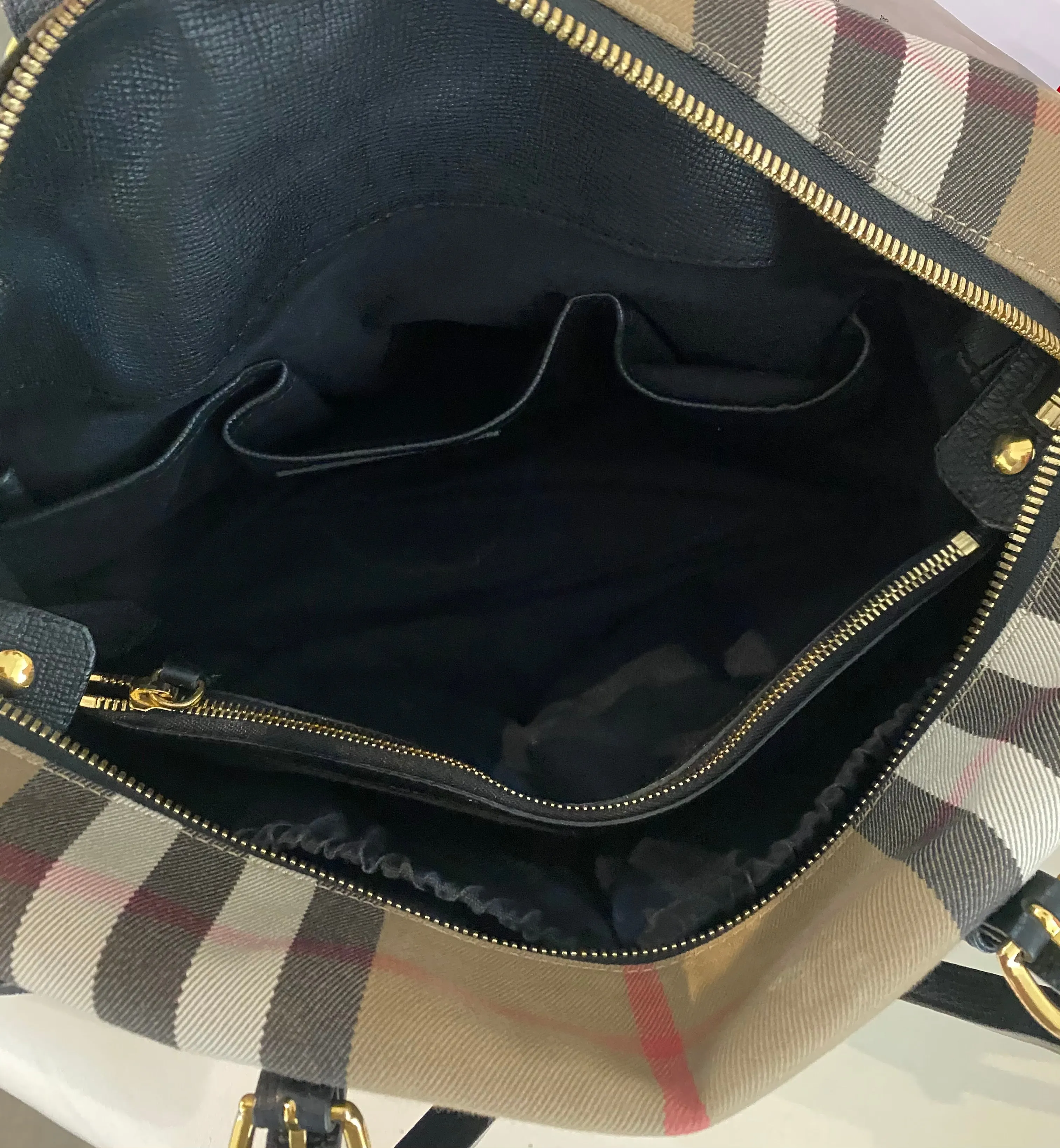 Burberry house check weekender bag