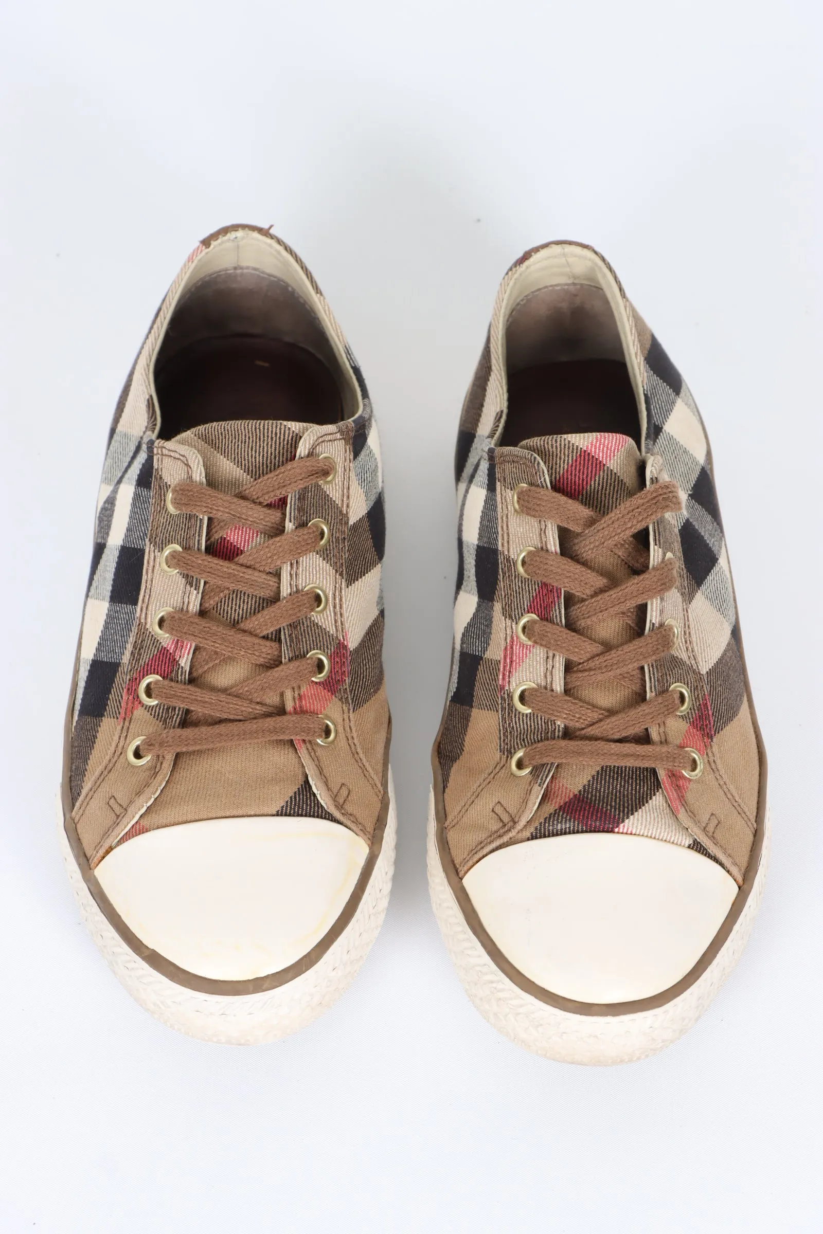 BURBERRY Nova Check Canvas Low Sneakers (39)