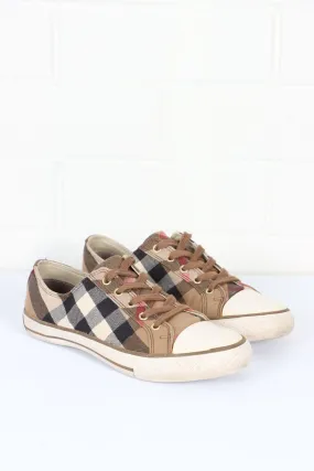 BURBERRY Nova Check Canvas Low Sneakers (39)