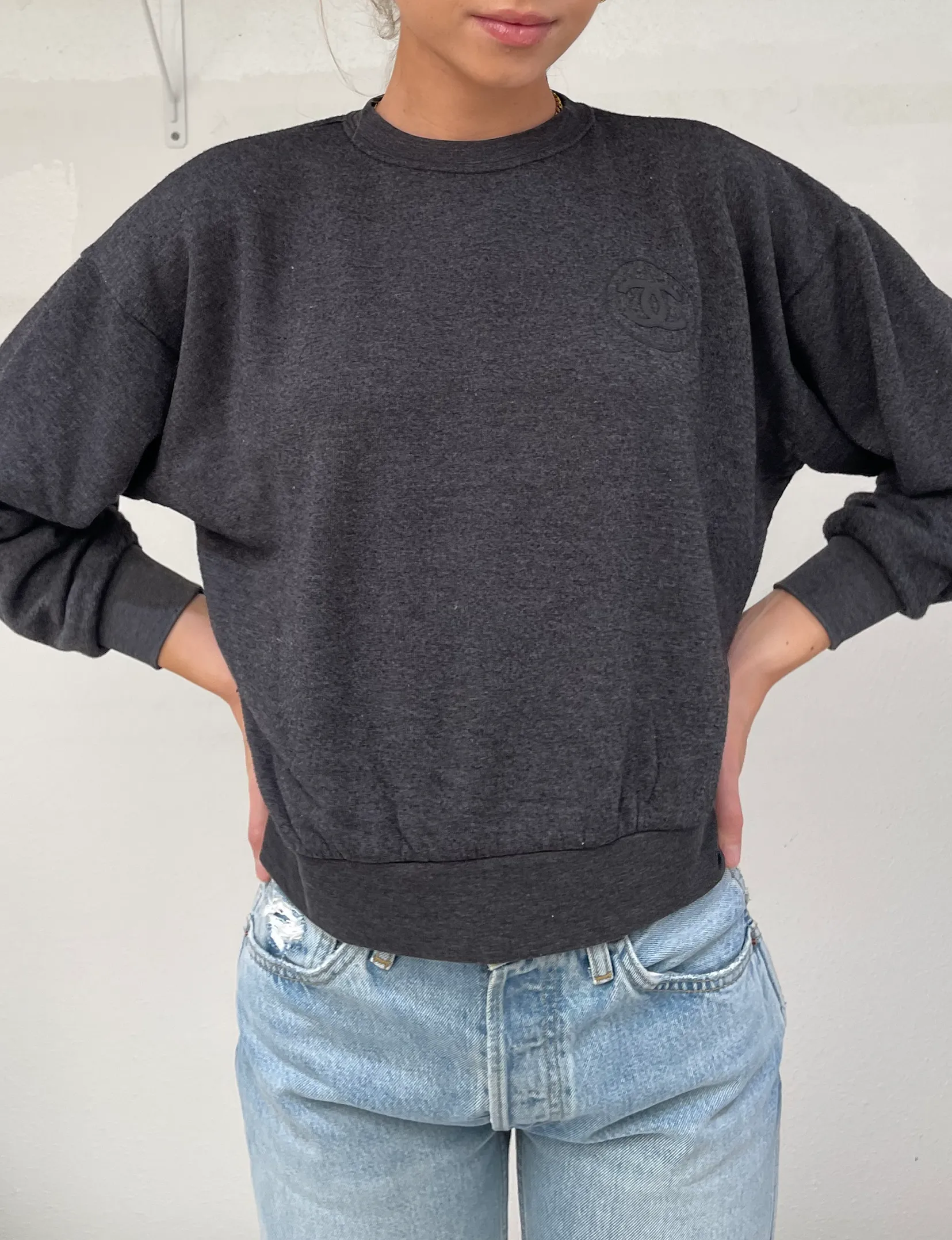 CC Link Vintage Puff Sweatshirt, Black