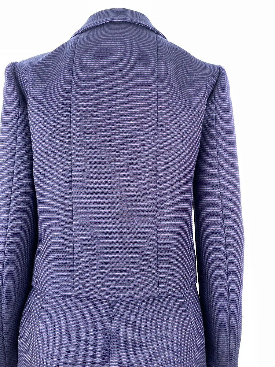 Chanel 01P 2001 Spring Navy Blue Skirt Suit with Jacket FR 38/40