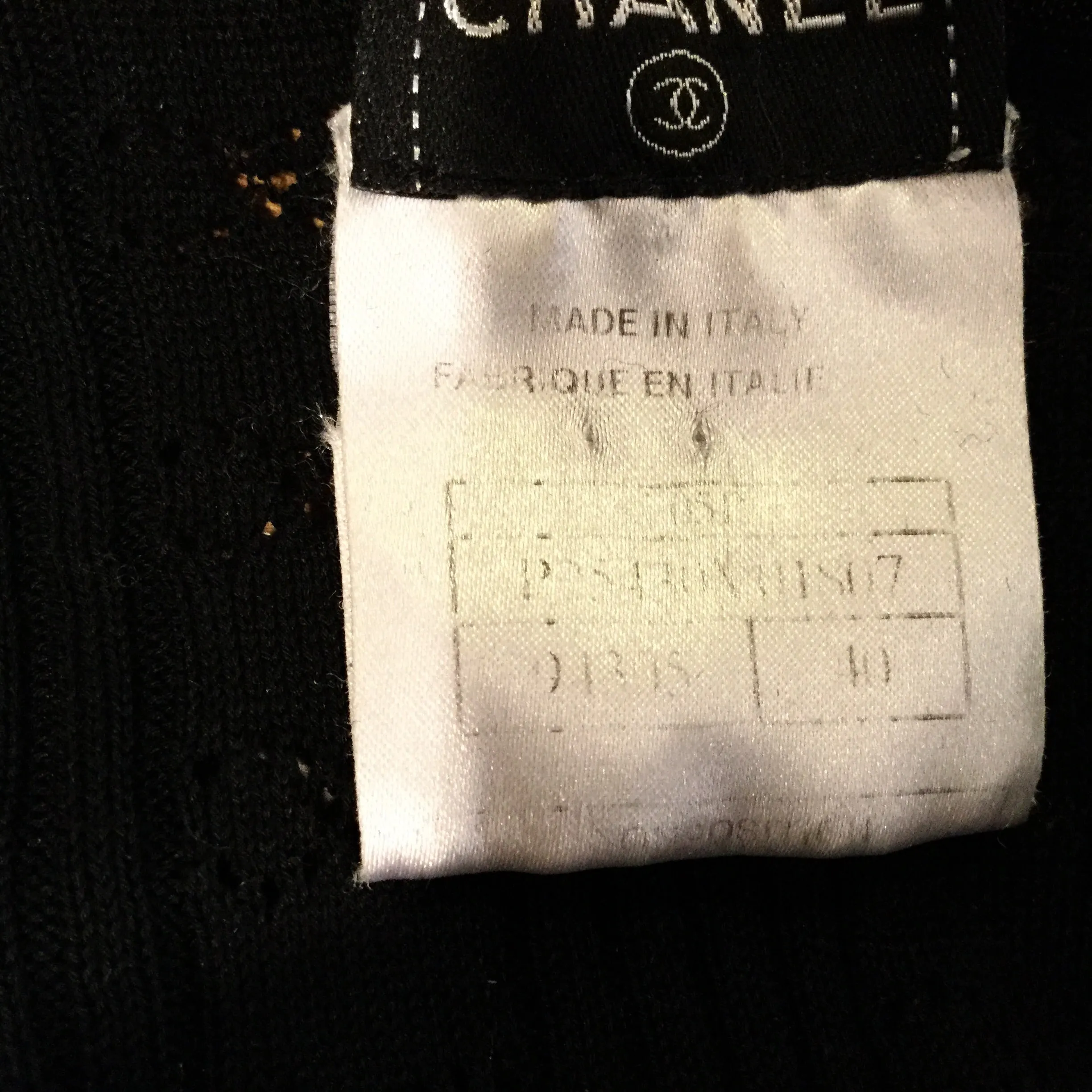 Chanel 05P, 2005 Spring Black Cotton knit interlocking CC logo Blouse top FR 40 US 4/6