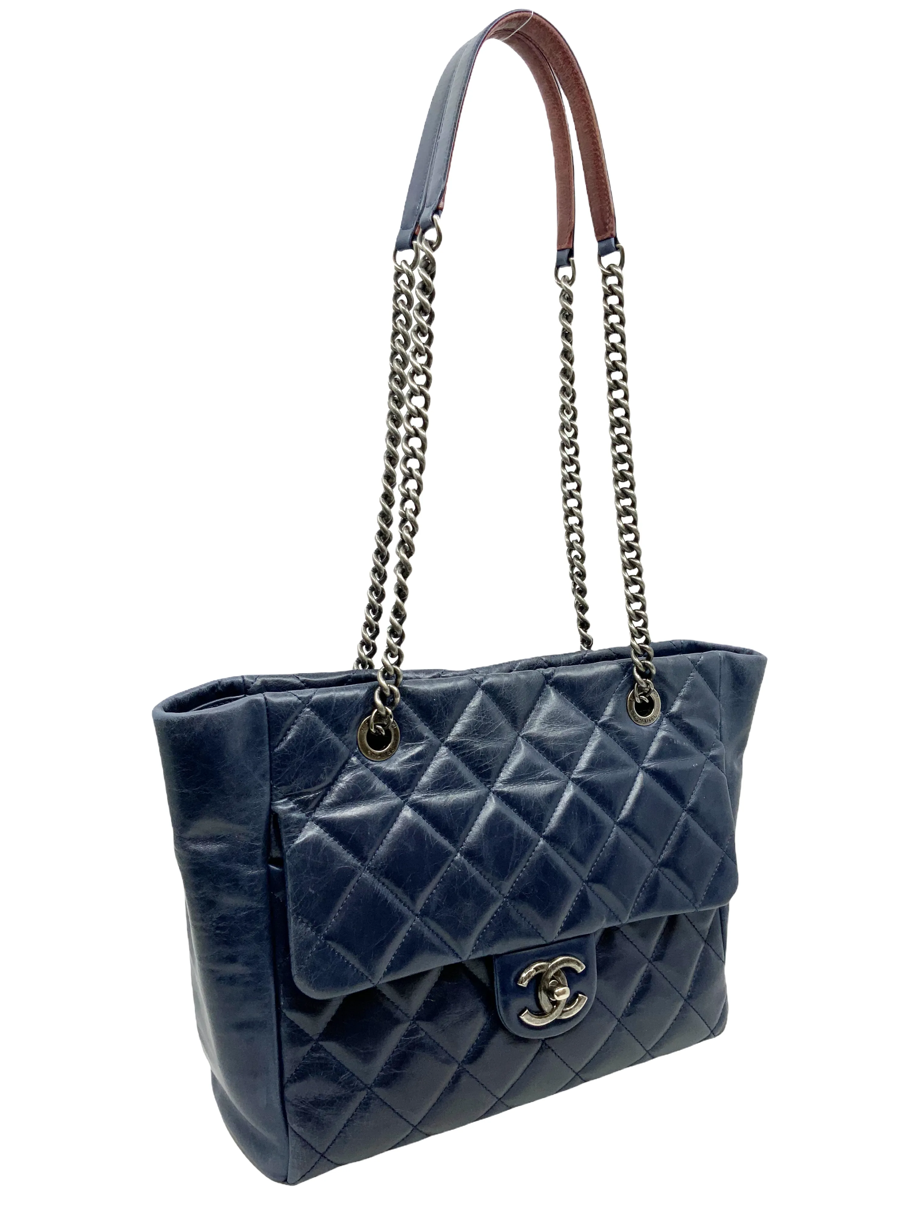 Chanel Calfskin Quilted Front Pocket Tote