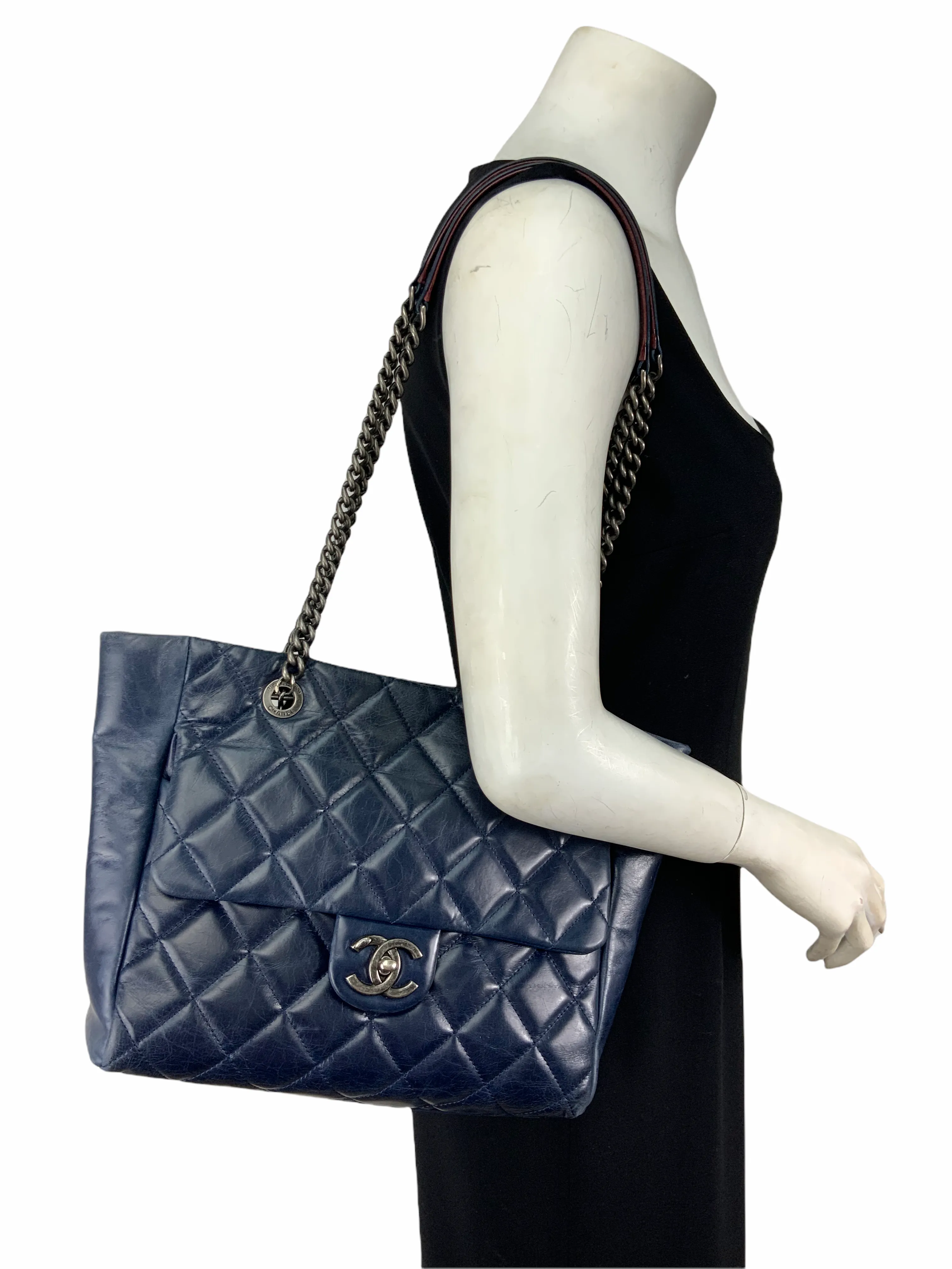 Chanel Calfskin Quilted Front Pocket Tote