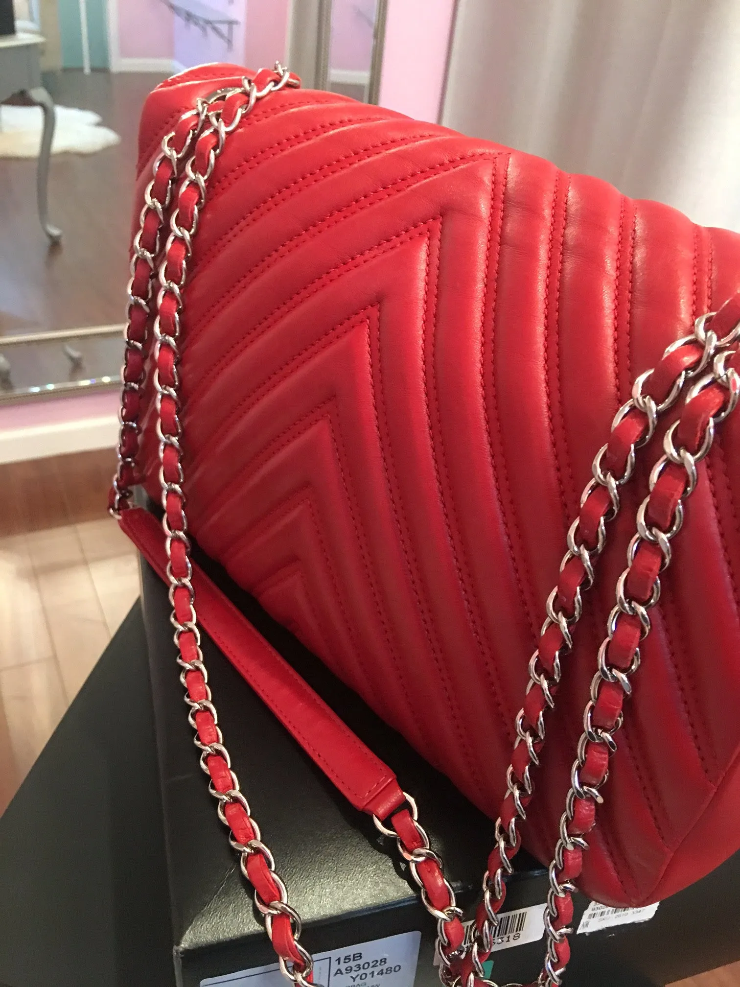 Chanel chevron flap bag