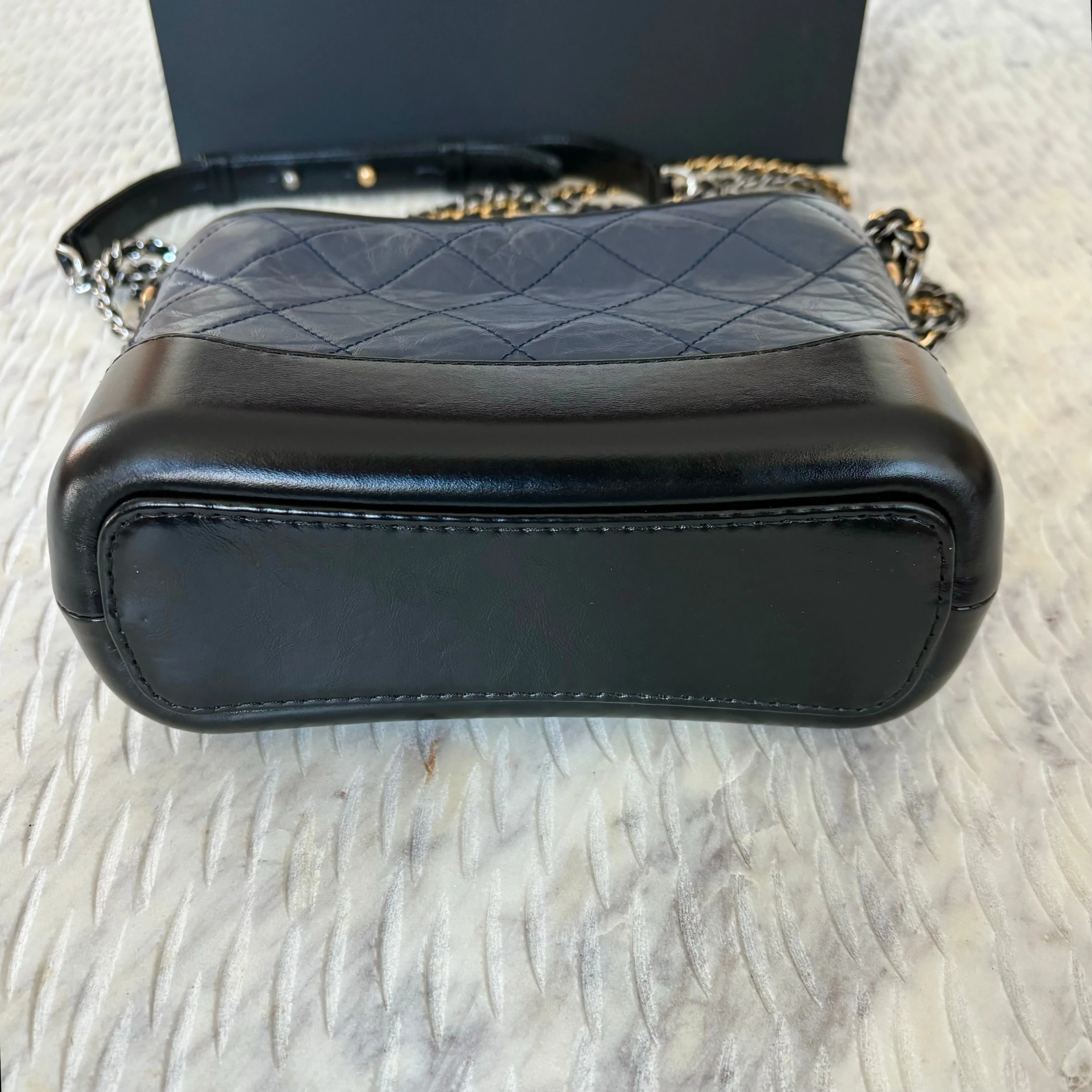 Chanel Gabrielle Bag Small Navy Black