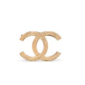 Chanel Gold Olive-Leaf Detail CC Brooch