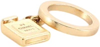 Chanel Metallic No 5 Gold Tone Perfume Bottle Charm Ring Size M