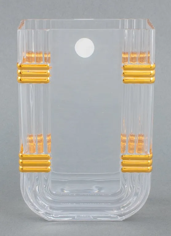 Christian Dior Gaudron Gold Glass Vase