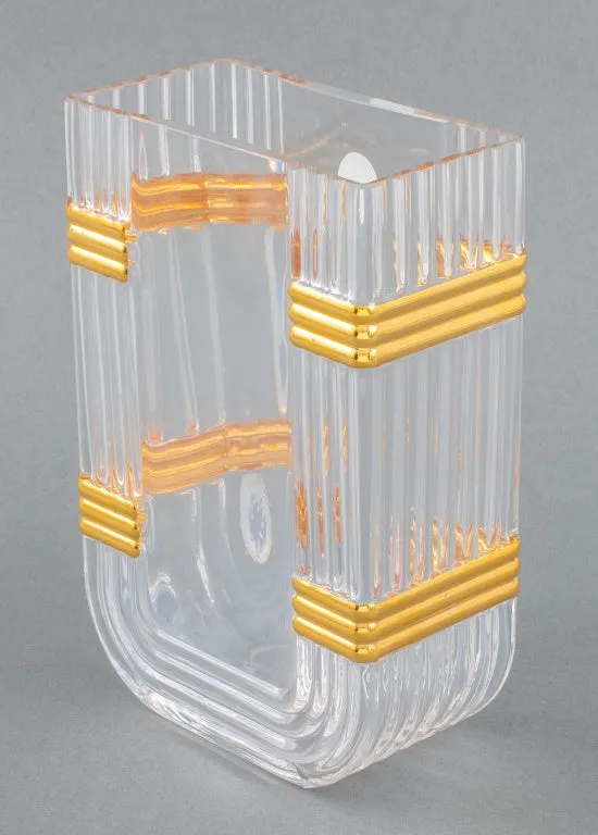 Christian Dior Gaudron Gold Glass Vase