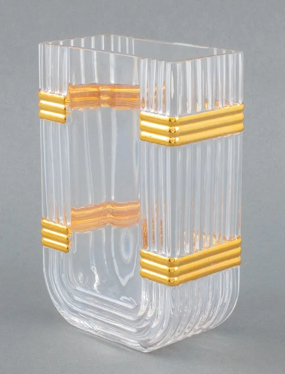 Christian Dior Gaudron Gold Glass Vase