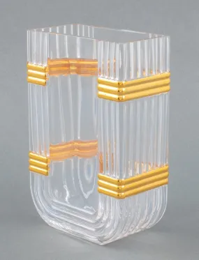 Christian Dior Gaudron Gold Glass Vase