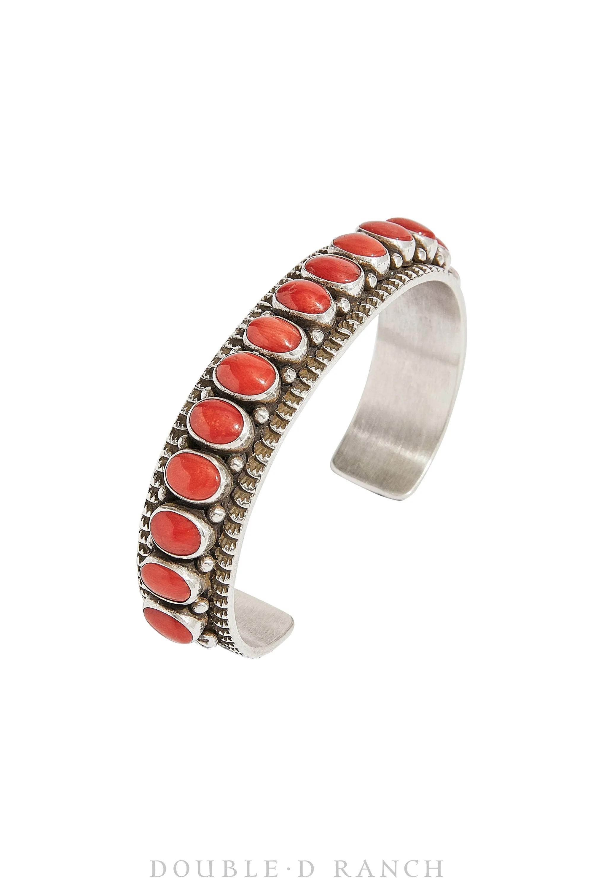 Cuff, Row, Coral, 15 Stone, Hallmark, Contemporary, 3194