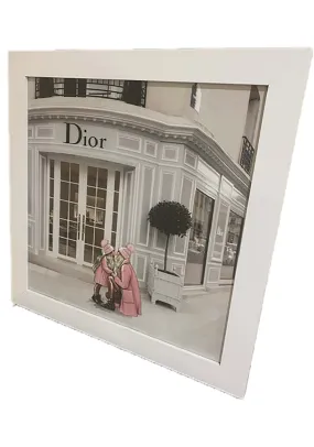 Dior Shop Front Framed Picture 40cm x 40cm - Black