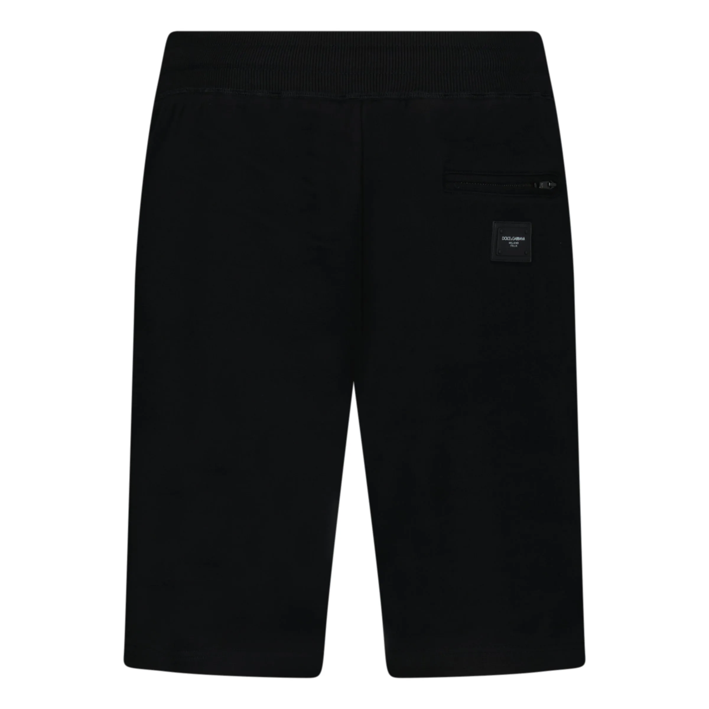 DOLCE & GABANNA RUBBER PLAQUE LOGO SHORTS BLACK