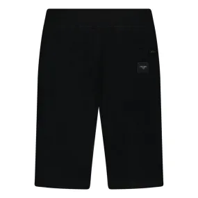 DOLCE & GABANNA RUBBER PLAQUE LOGO SHORTS BLACK