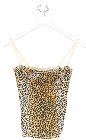 Dolce & Gabbana Black Cheetah Print Cami Top UK 4