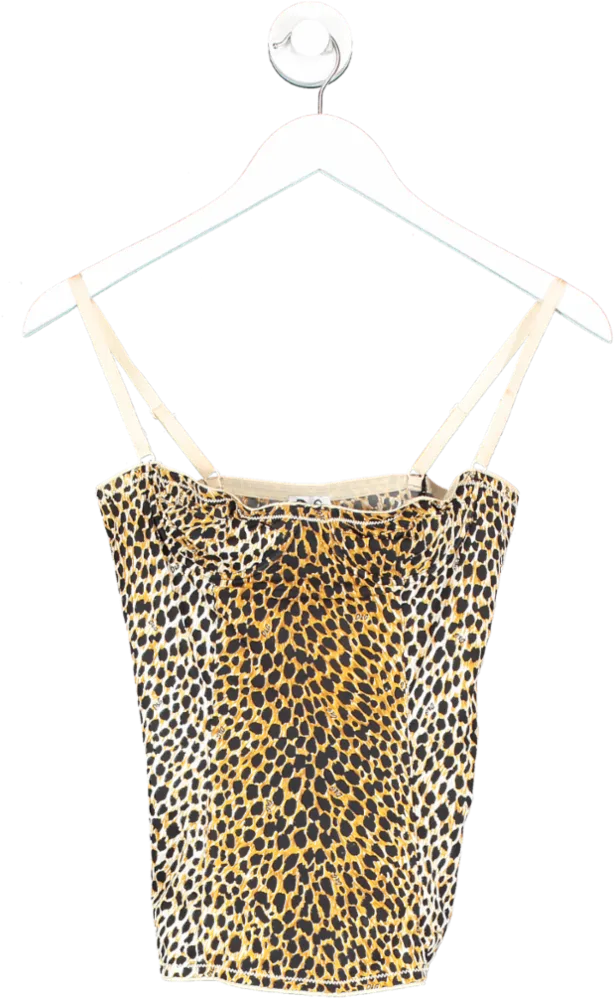 Dolce & Gabbana Black Cheetah Print Cami Top UK 4