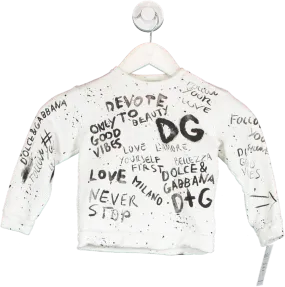 Dolce & Gabbana White Graffiti Print Jumper 18-24 Months