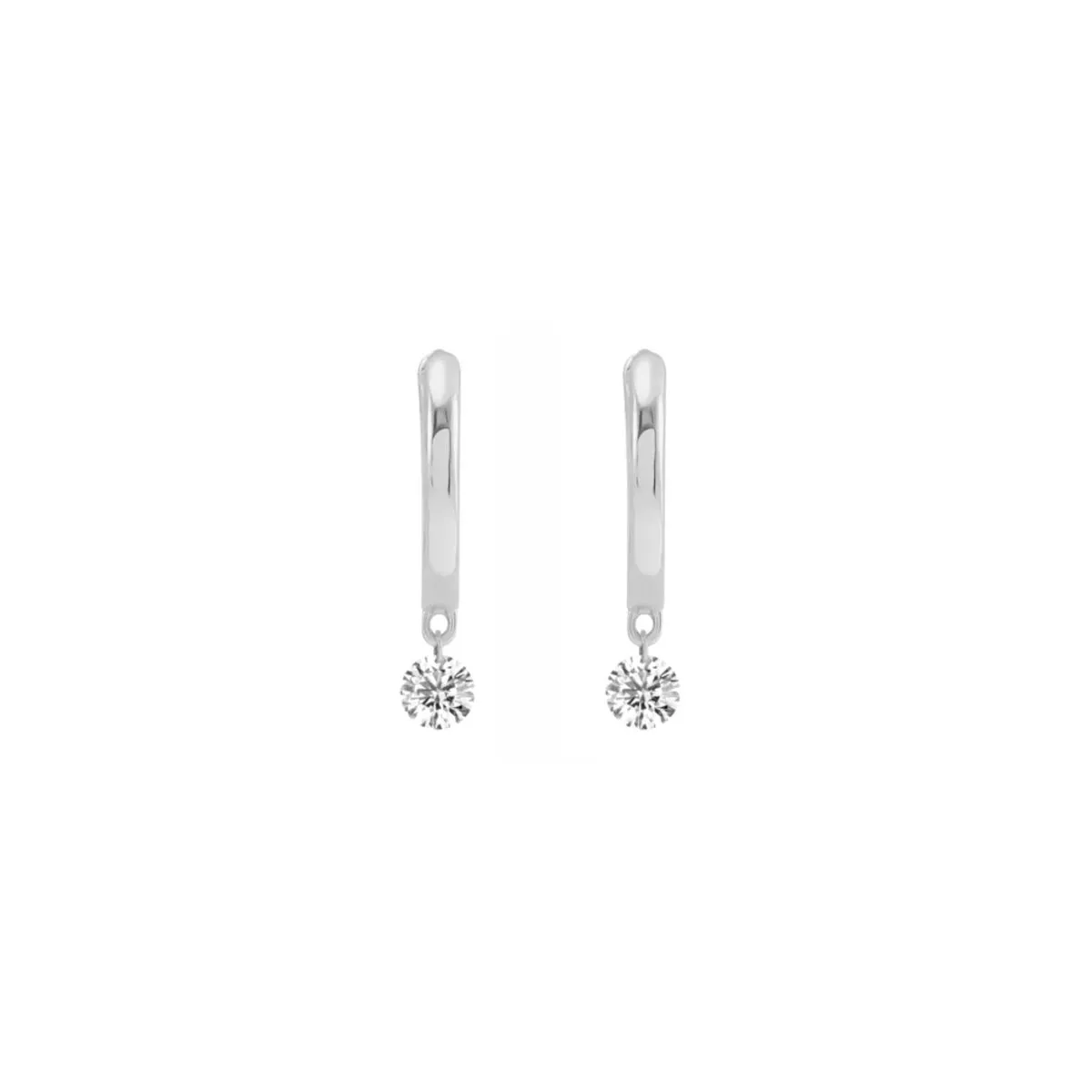 Drilled Diamond Dangle Hoop Earrings