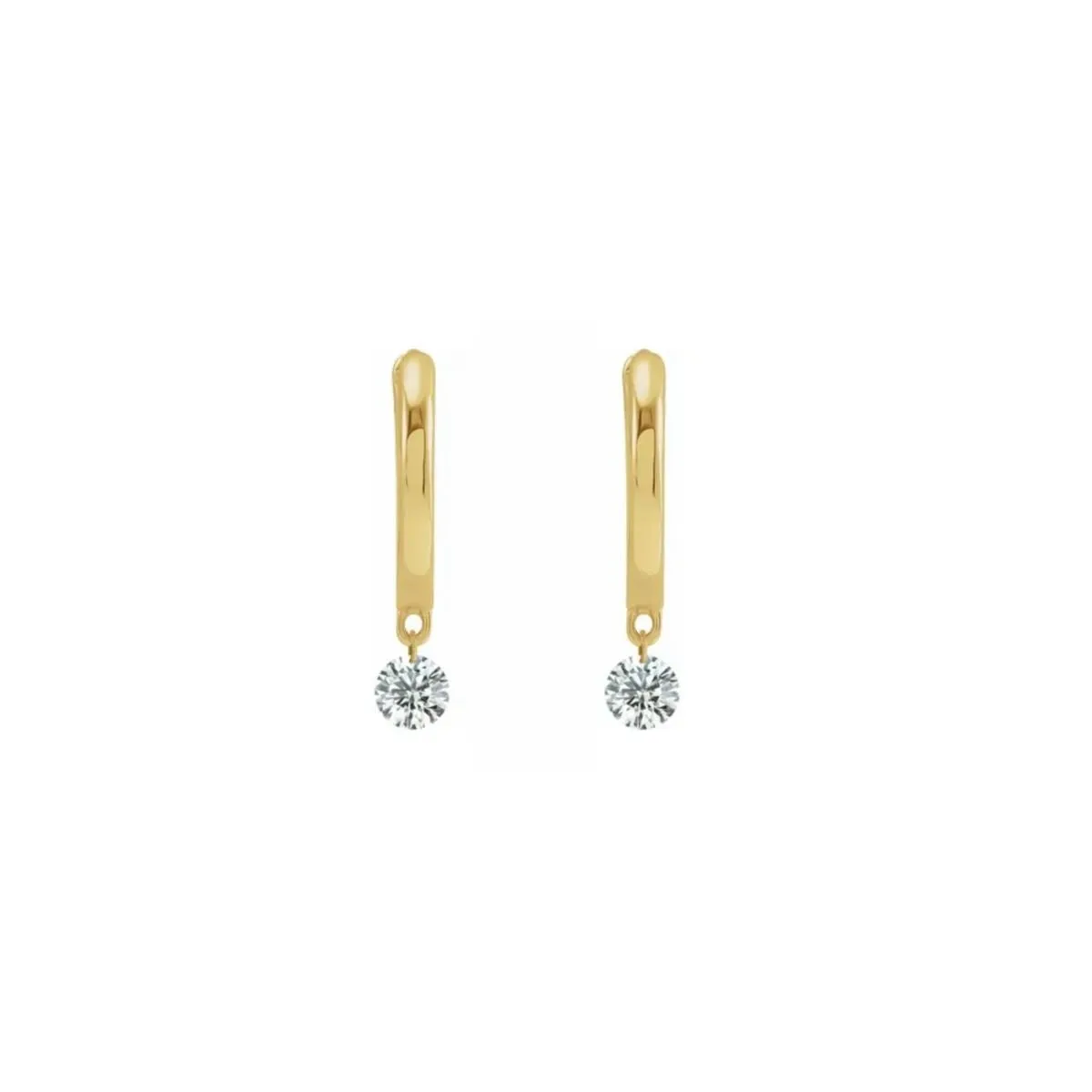 Drilled Diamond Dangle Hoop Earrings