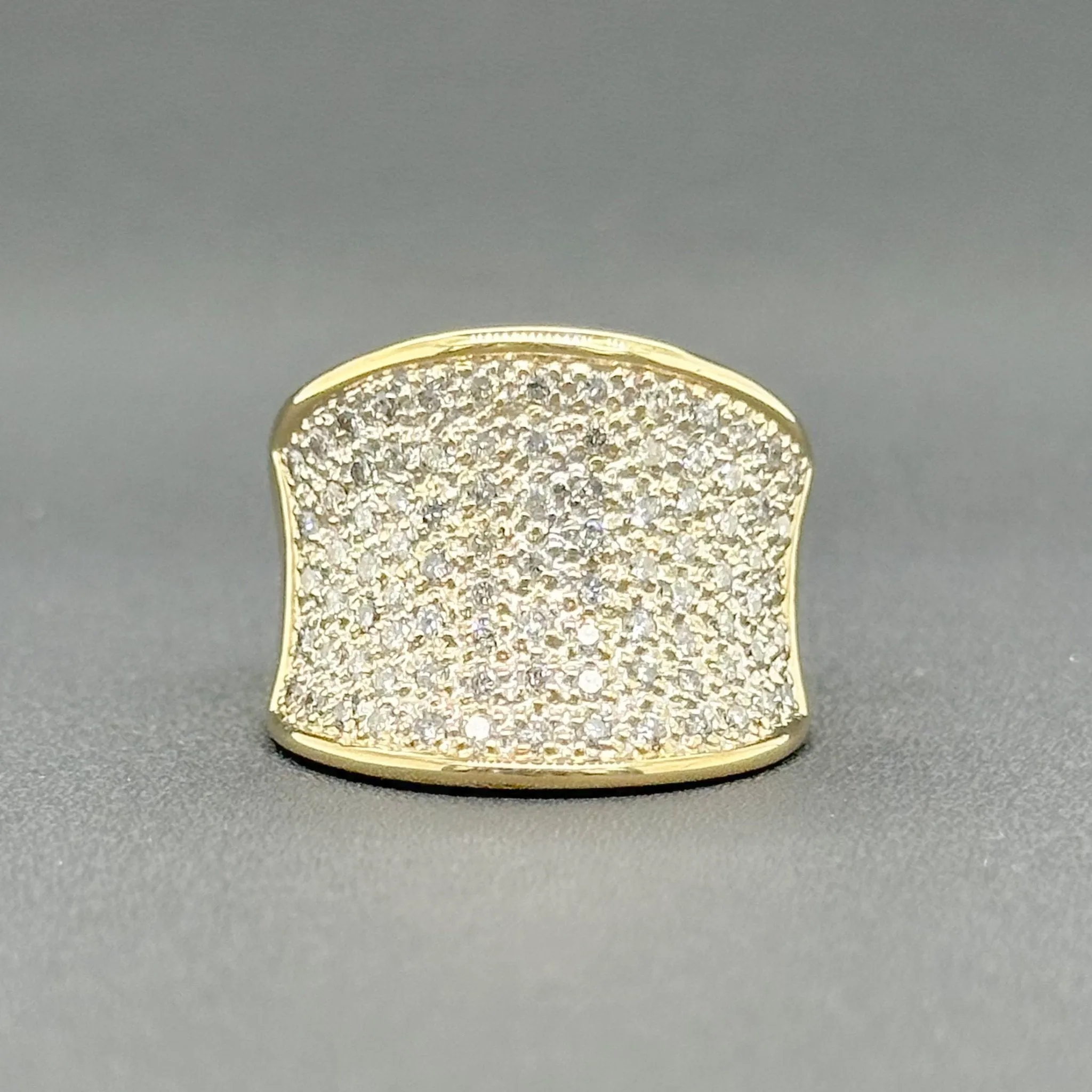 Estate 14K Y Gold 0.93ctw G-H/SI2 Diamond Wide Ring