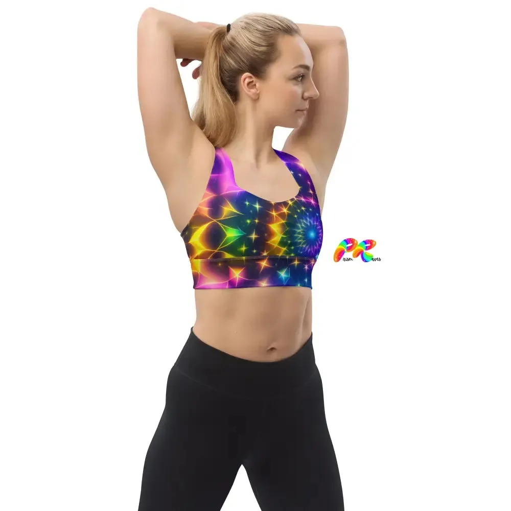 Exotic Neon Rave Sports Bra