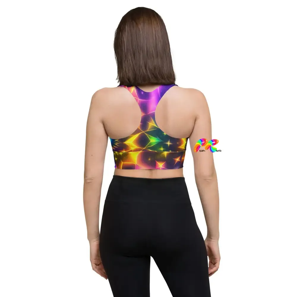 Exotic Neon Rave Sports Bra