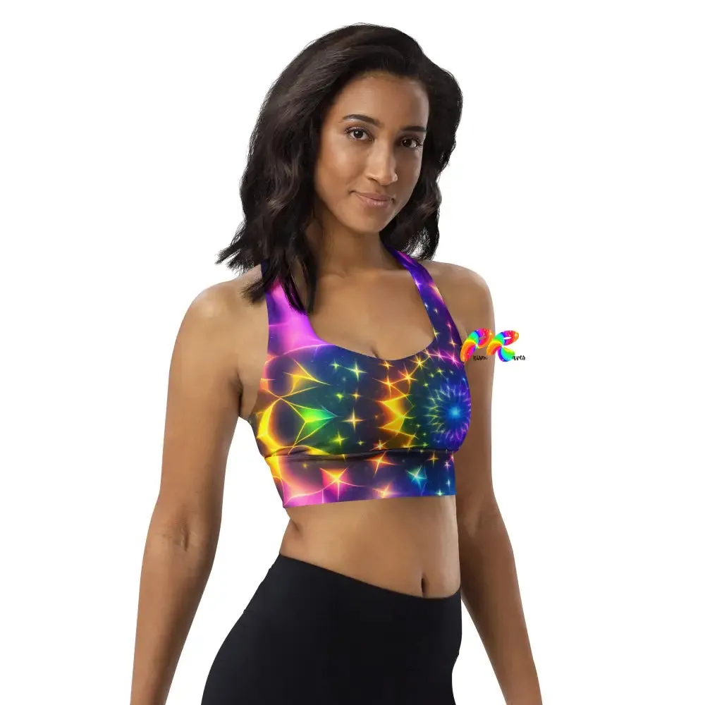 Exotic Neon Rave Sports Bra