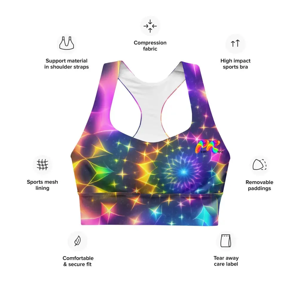 Exotic Neon Rave Sports Bra