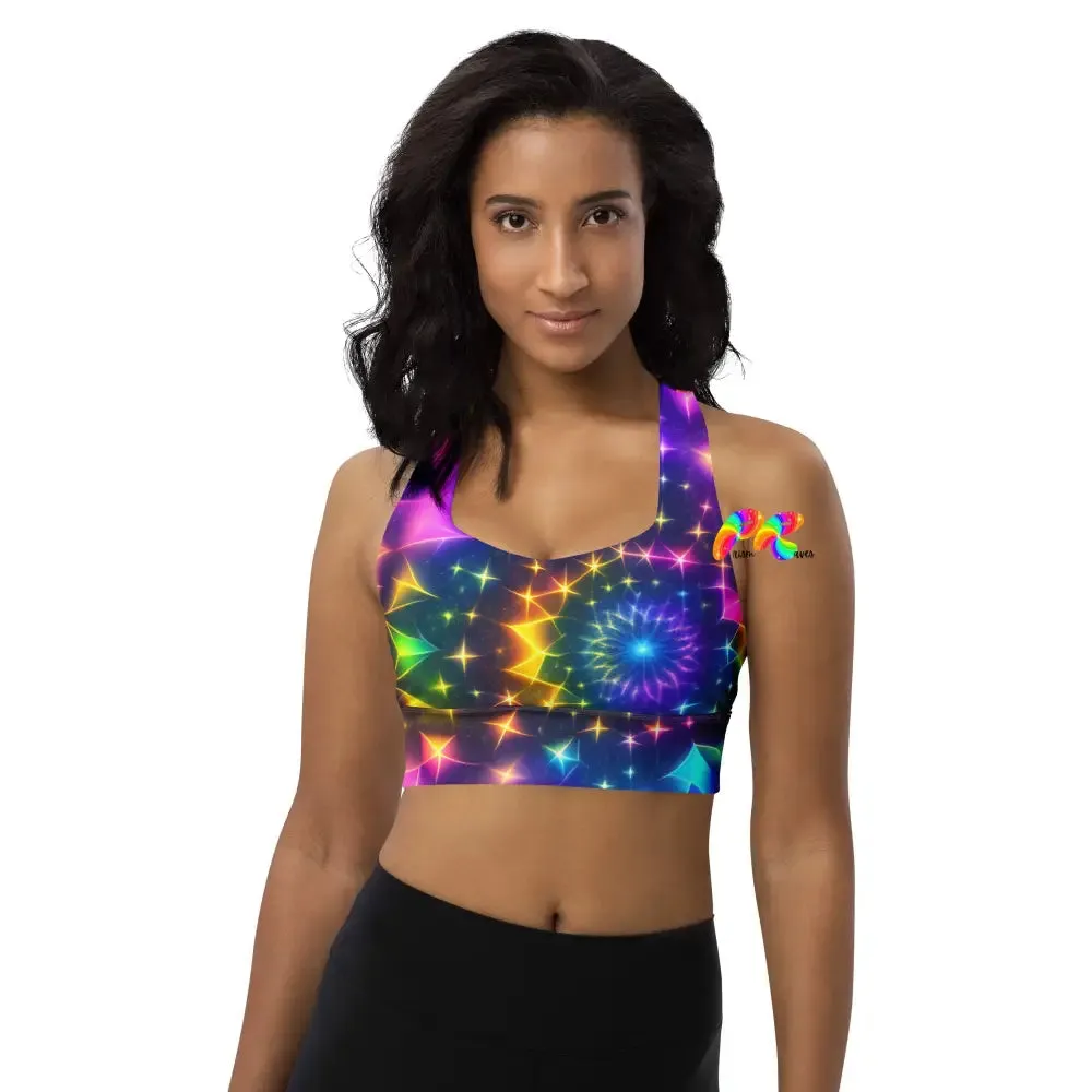 Exotic Neon Rave Sports Bra