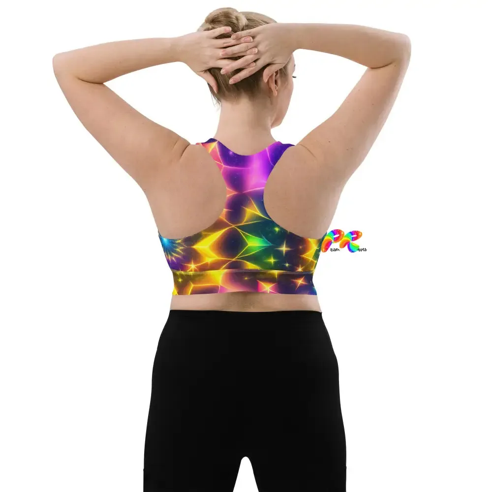 Exotic Neon Rave Sports Bra